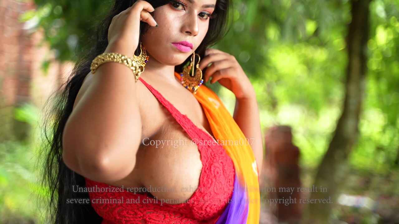 Sreetama Seduce in Red Blouse 2021 Hot Photoshoot Video